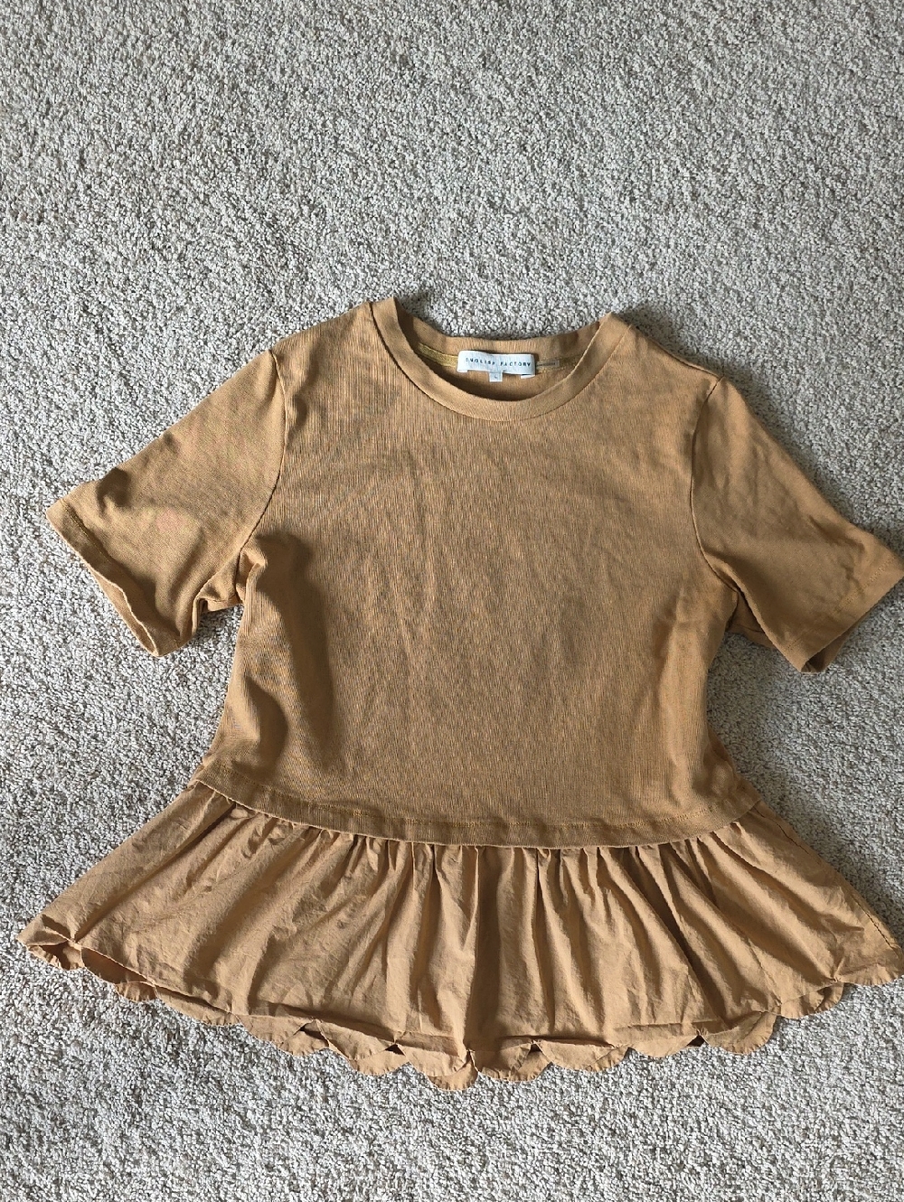 Camel Color Peplum Tee Shirt